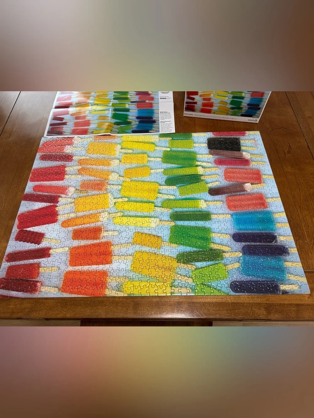 Puzzle Popscicle rainbow 1,000 pieces colorful complete